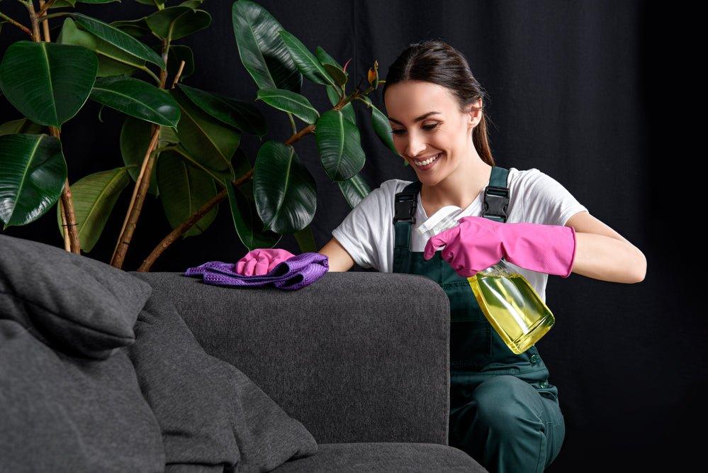 Sofa reinigen mit Reinigungsspray