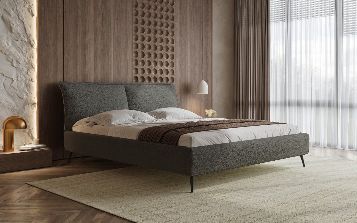 Designer Polsterbett Zoe Bouclé mit Stauraum