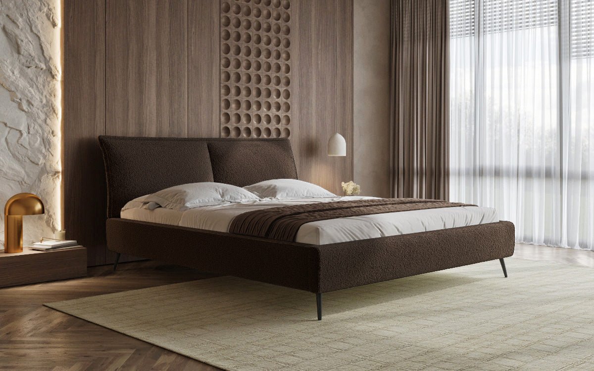 Designer Polsterbett Zoe Bouclé mit Stauraum