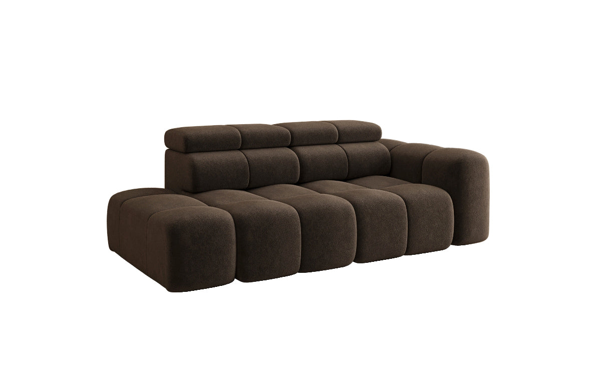 Designer Sofa 3-Sitzer mit Chaise Longue Mia in Chenille