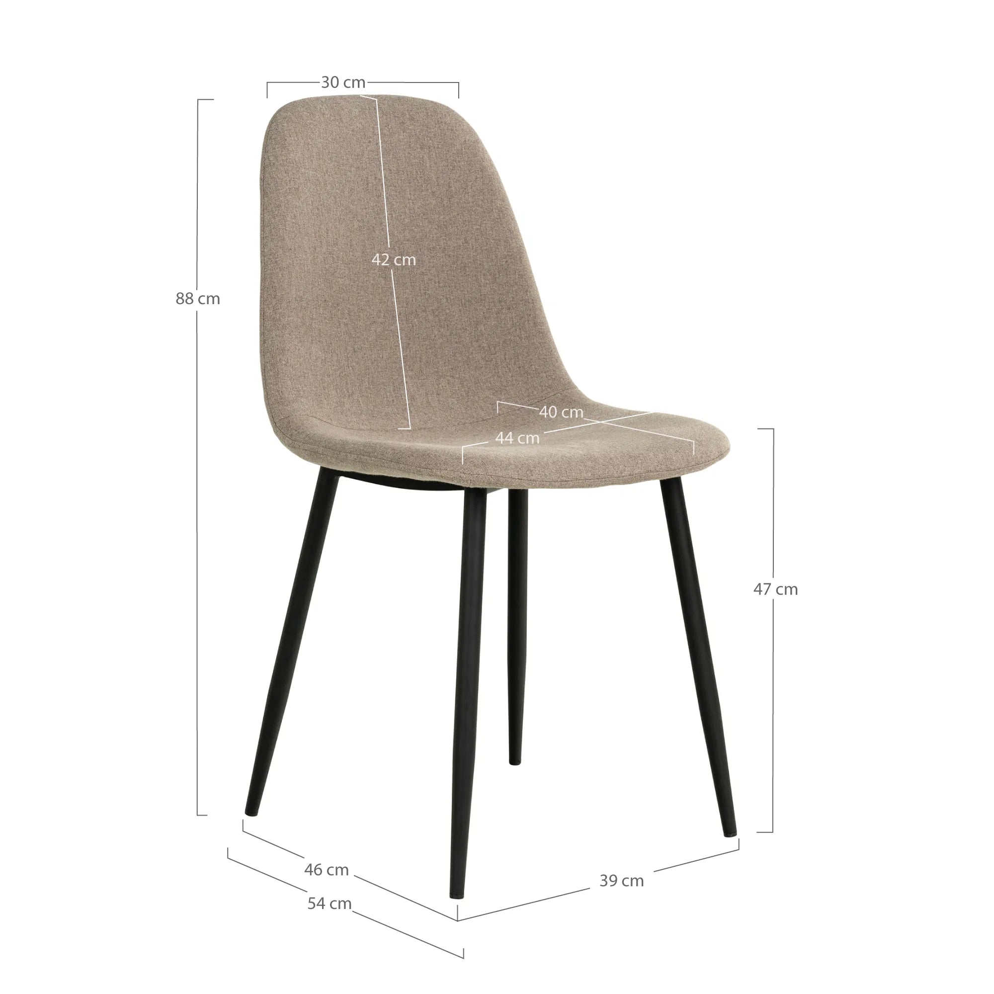 Set of 2 - Designer Vienna Chair in Beige Fabric