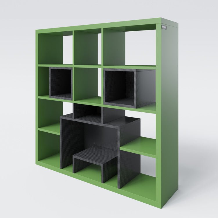Minecraft Bücherregal „Creeper Cubes“ – mit 12 Fächern & Pixel-Design