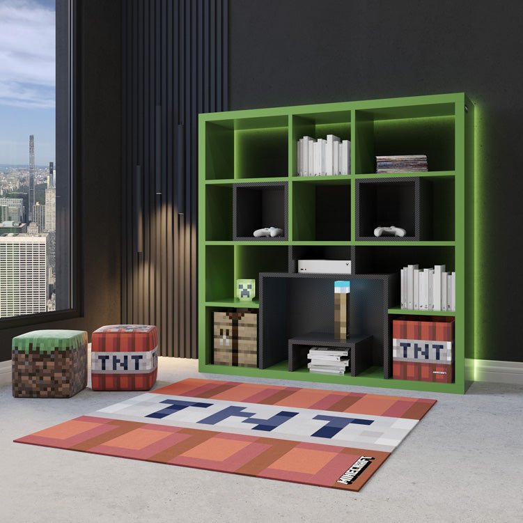 Minecraft Bücherregal „Creeper Cubes“ – mit 12 Fächern & Pixel-Design
