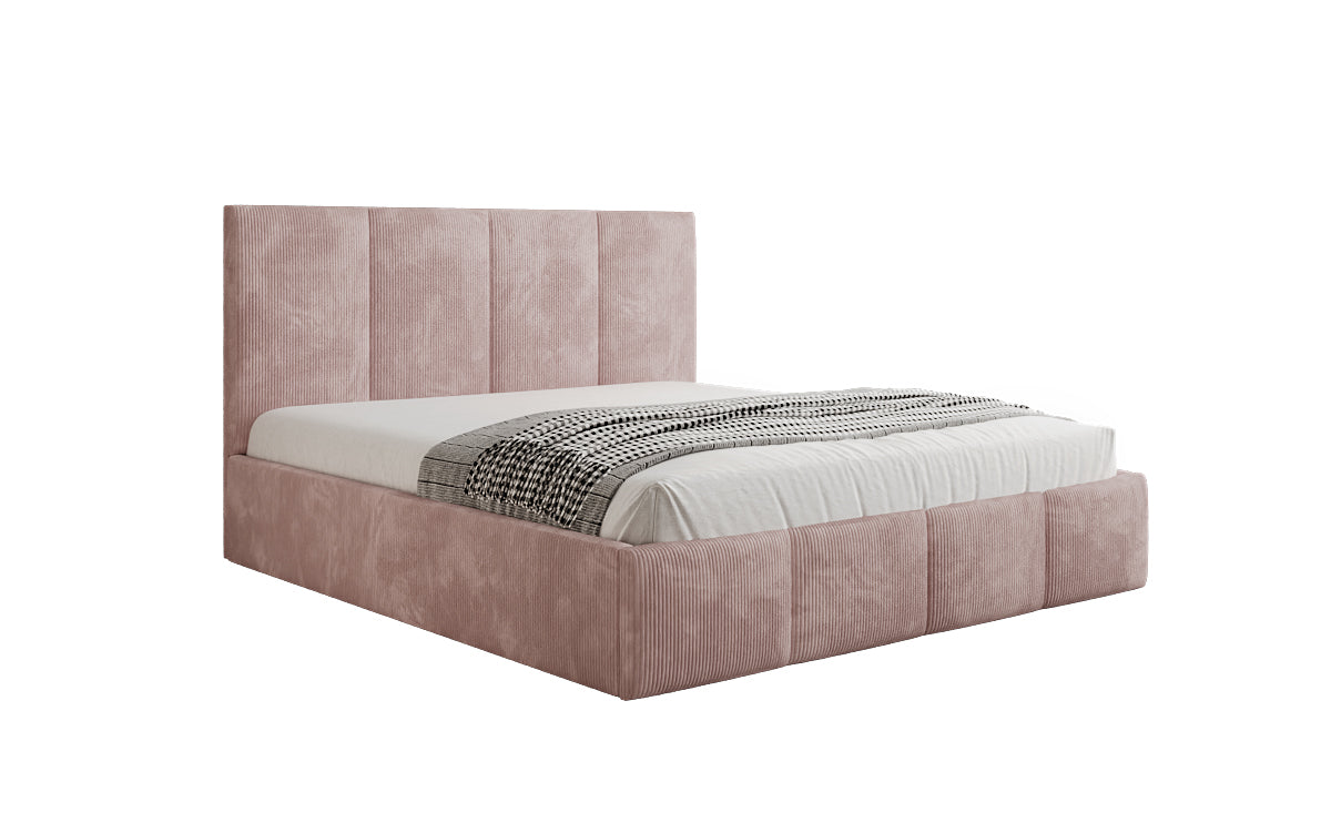 Designer Polsterbett Mina in Cord mit Stauraum