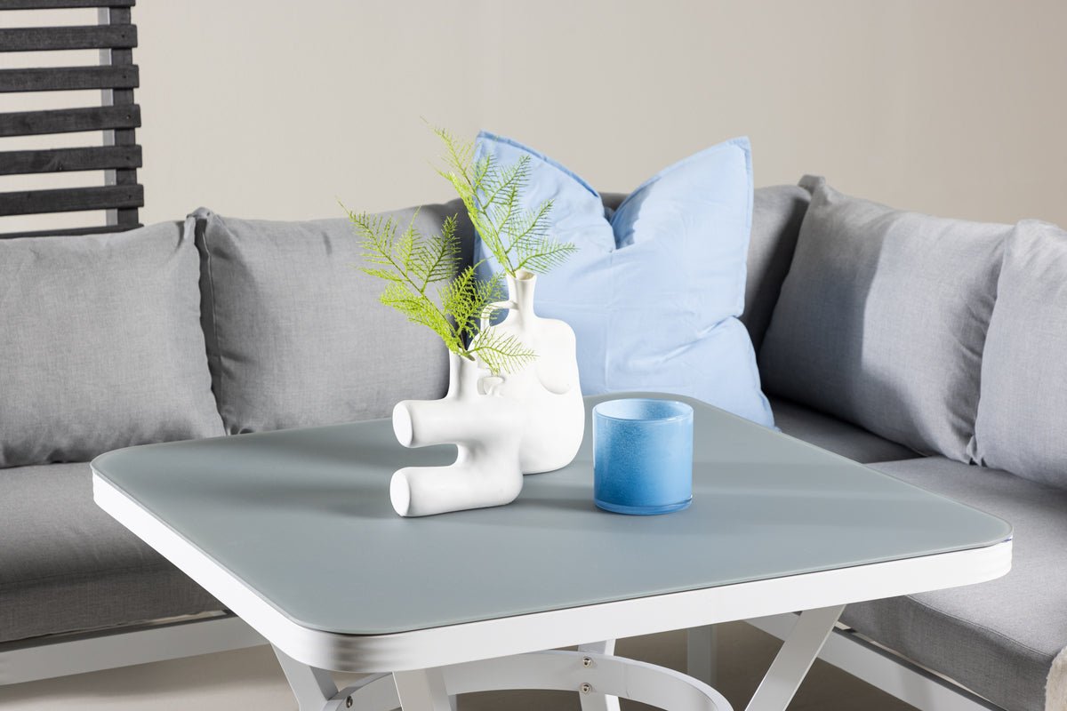 Garten Loungeset Lindsay - Wahlweise in Schwarz/Grau oder Weiß/Grau