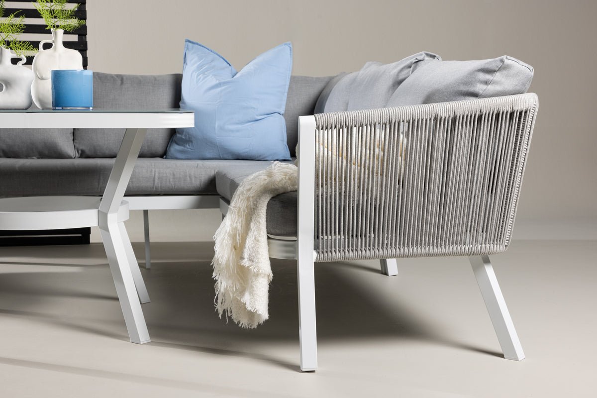 Garten Loungeset Lindsay - Wahlweise in Schwarz/Grau oder Weiß/Grau