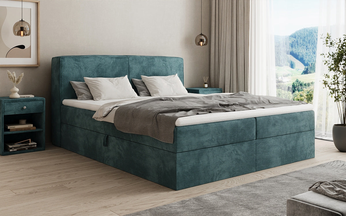 Boxspringbett Marea in Cord mit Stauraum