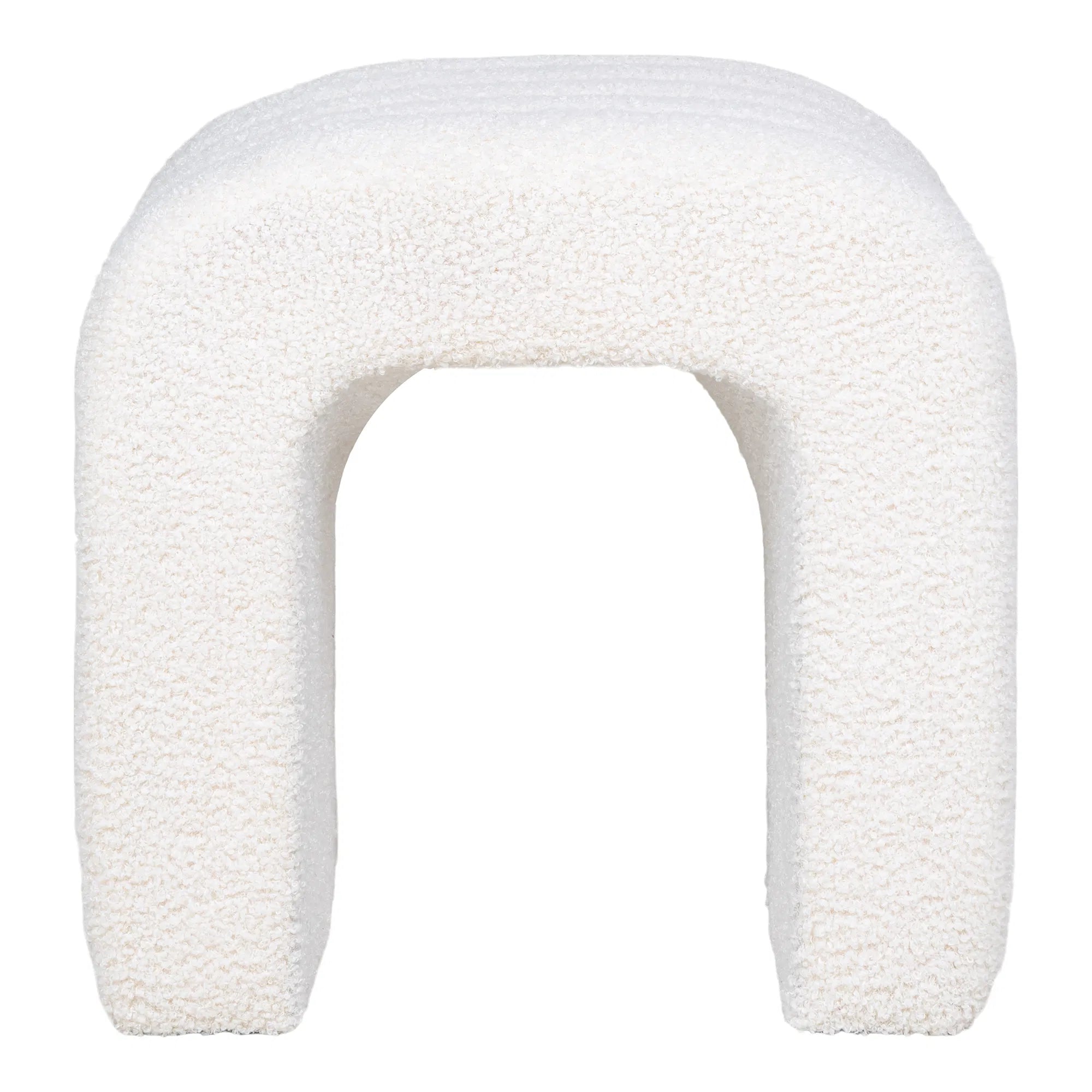 Beistellhocker Verilo Bouclé Weiß