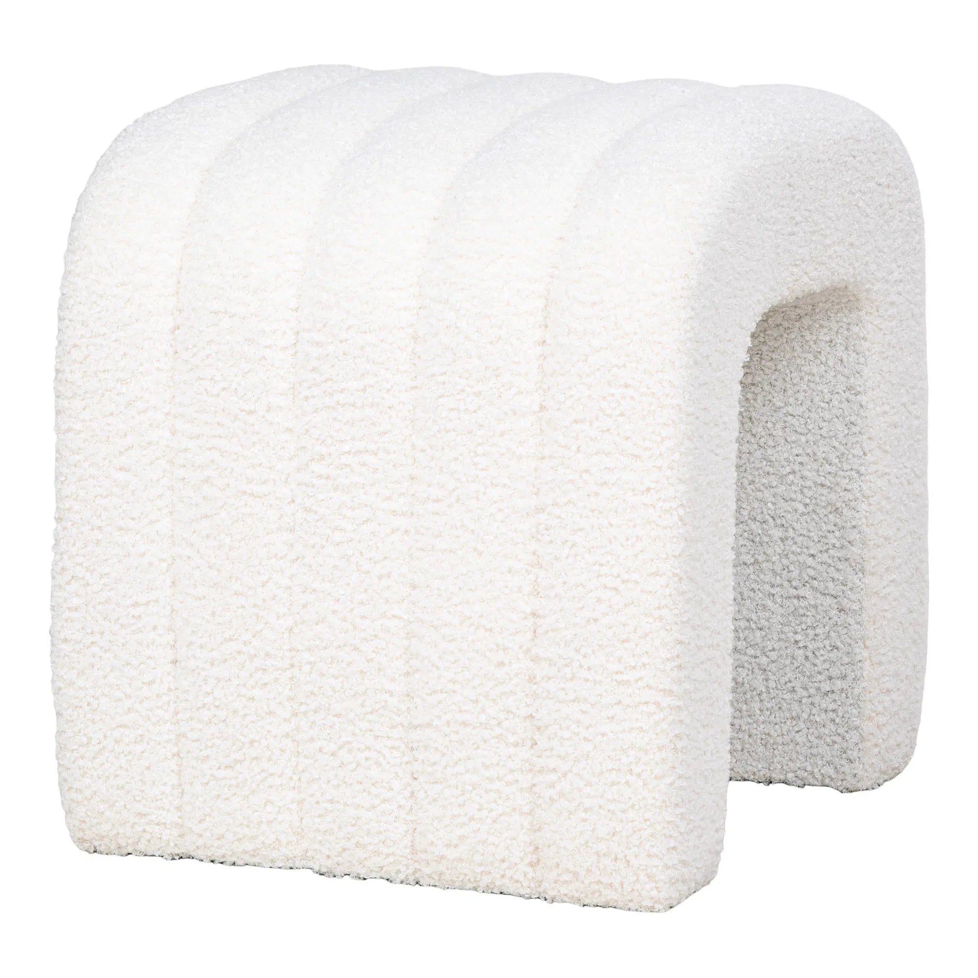 Beistellhocker Verilo Bouclé Weiß