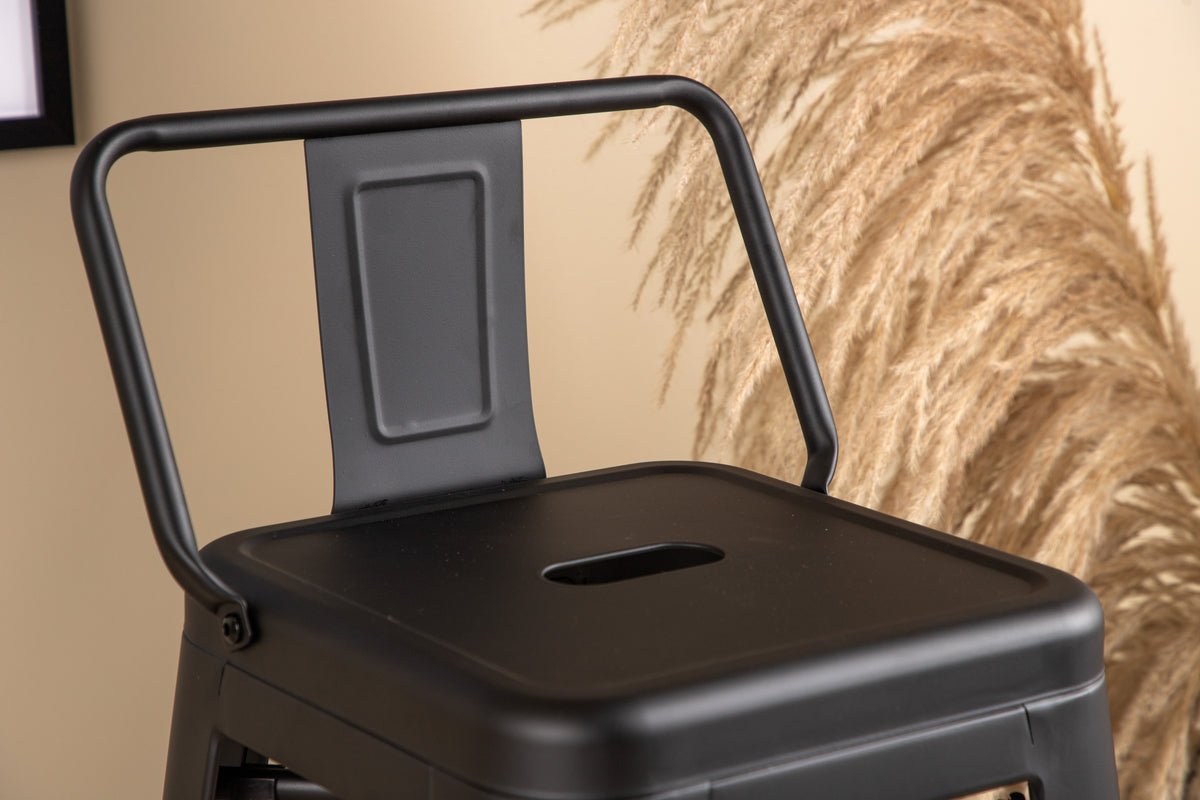 4er Set - Barhocker Tamo - Robust aus Stahl in Schwarz