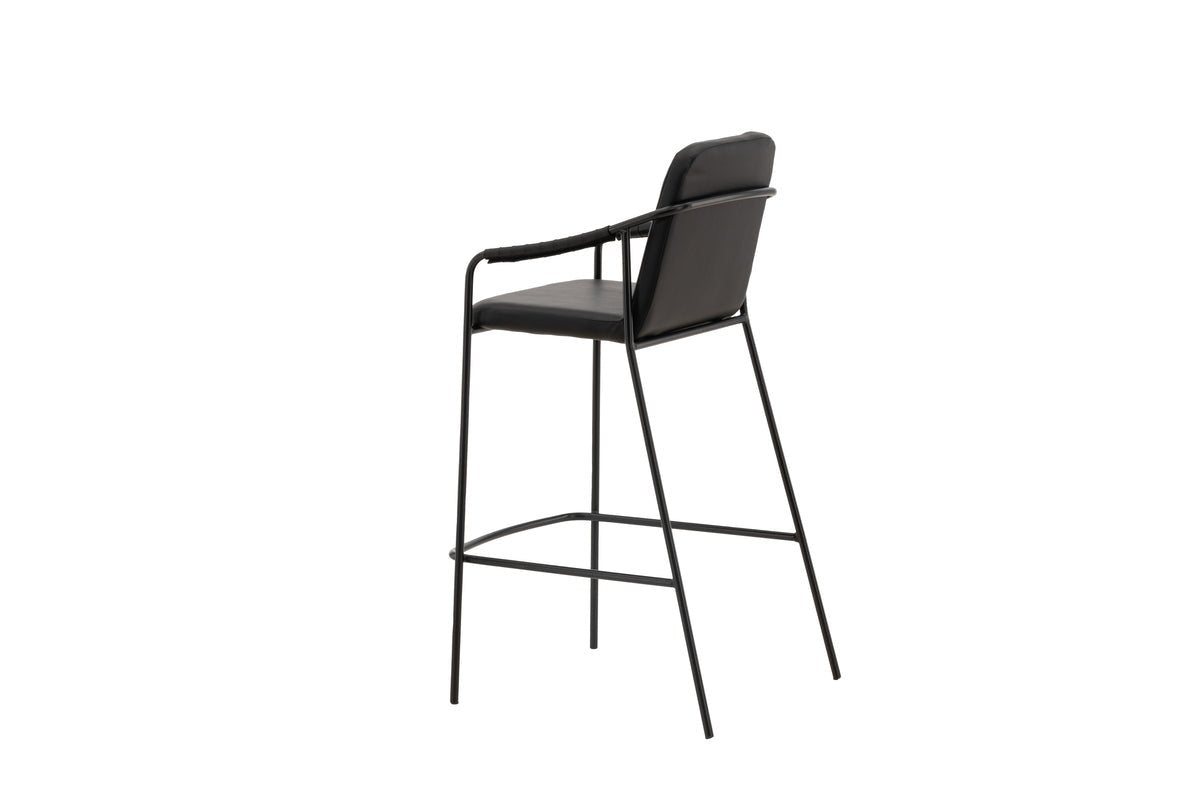 2er Set - Barhocker Vita aus schwarzem PU mit Stahlgestell