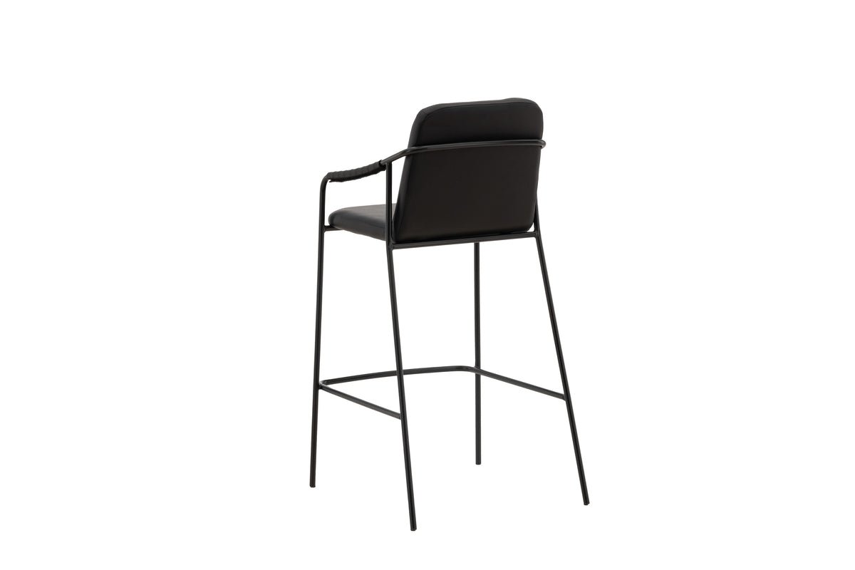 2er Set - Barhocker Vita aus schwarzem PU mit Stahlgestell