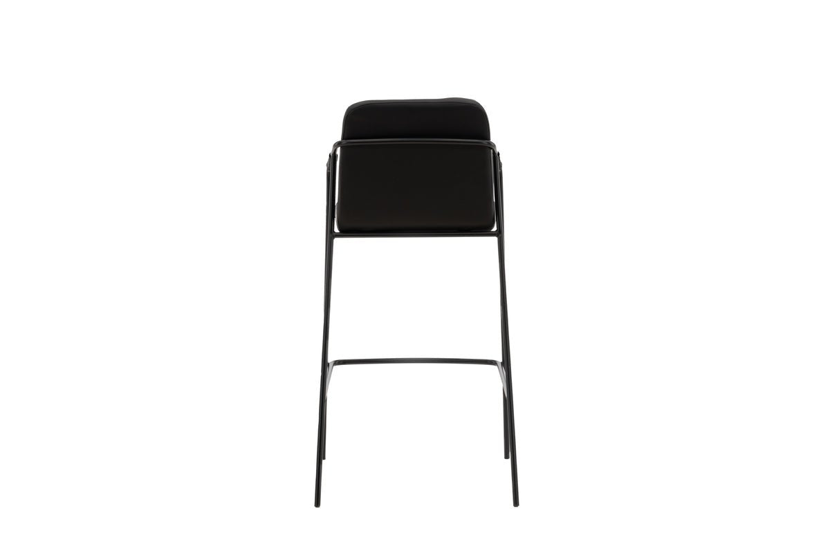 2er Set - Barhocker Vita aus schwarzem PU mit Stahlgestell