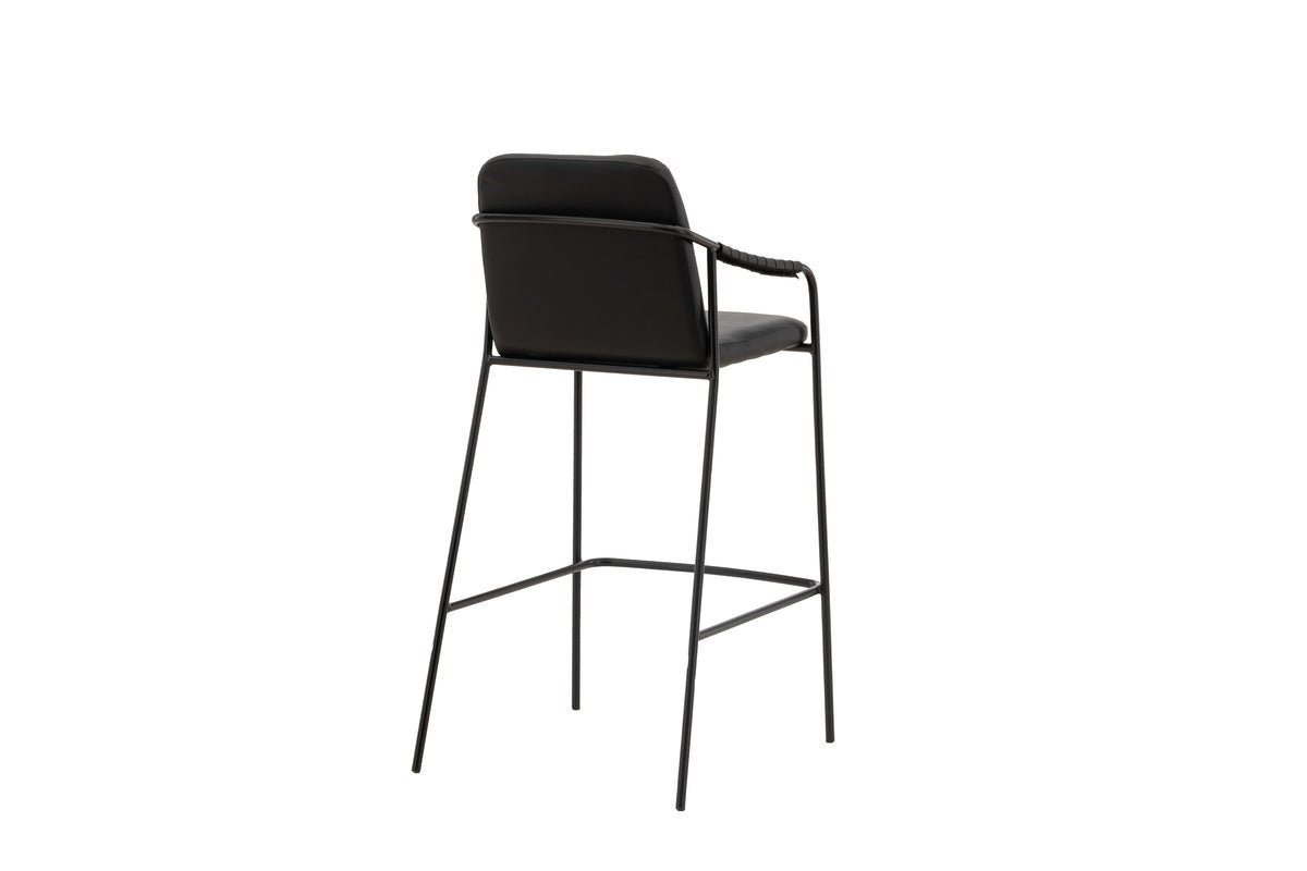 2er Set - Barhocker Vita aus schwarzem PU mit Stahlgestell