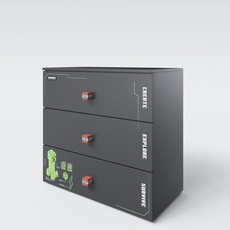 Minecraft Kommode „Creeper Chest“ – mit LED, Soft-Close & 3 Schubladen