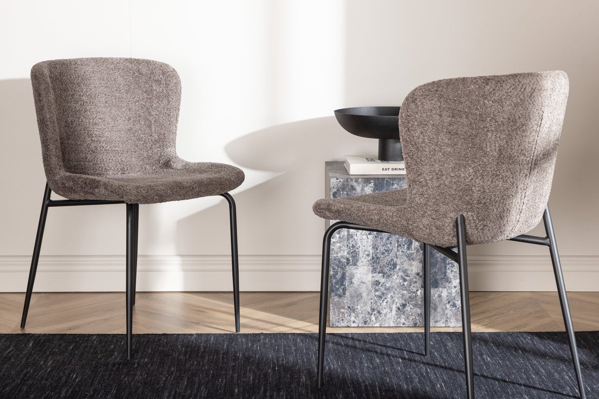 2er Set - Stuhl Parisienne mit weichem Bouclé