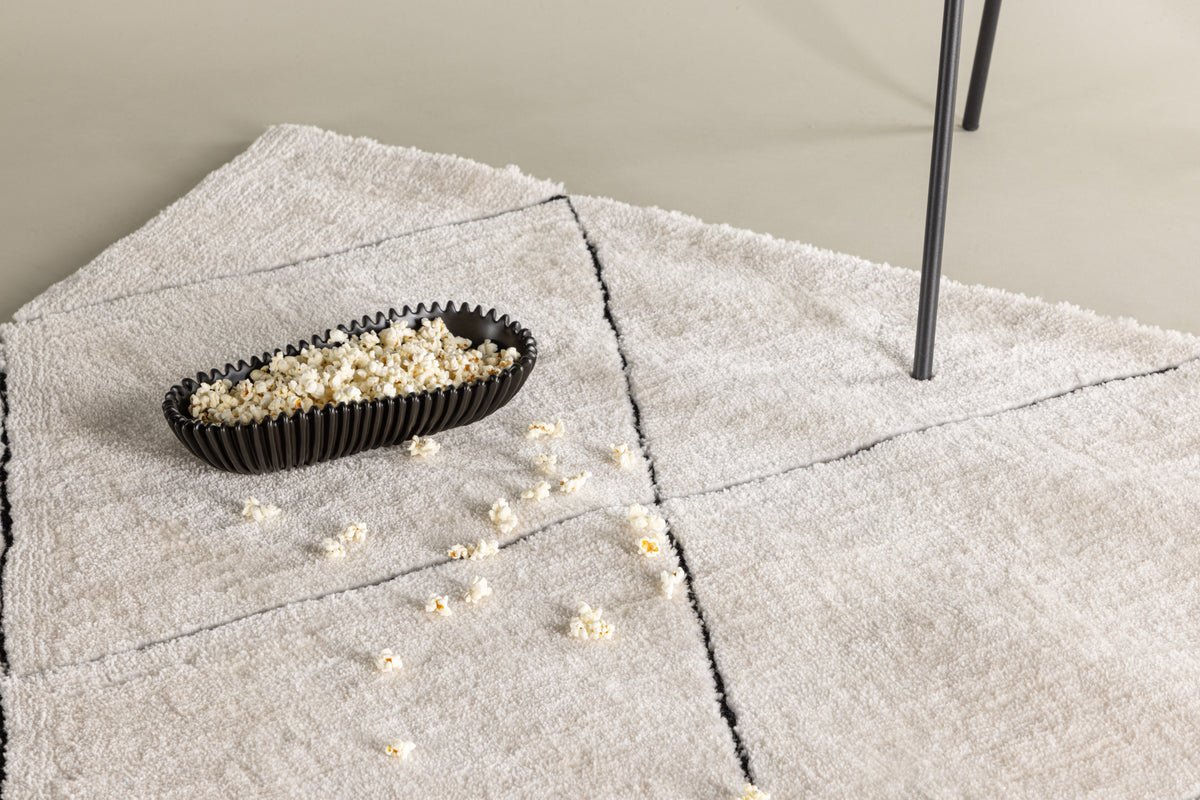 Teppich Siena – in Weiß aus Polyester & Baumwollmischgewebe