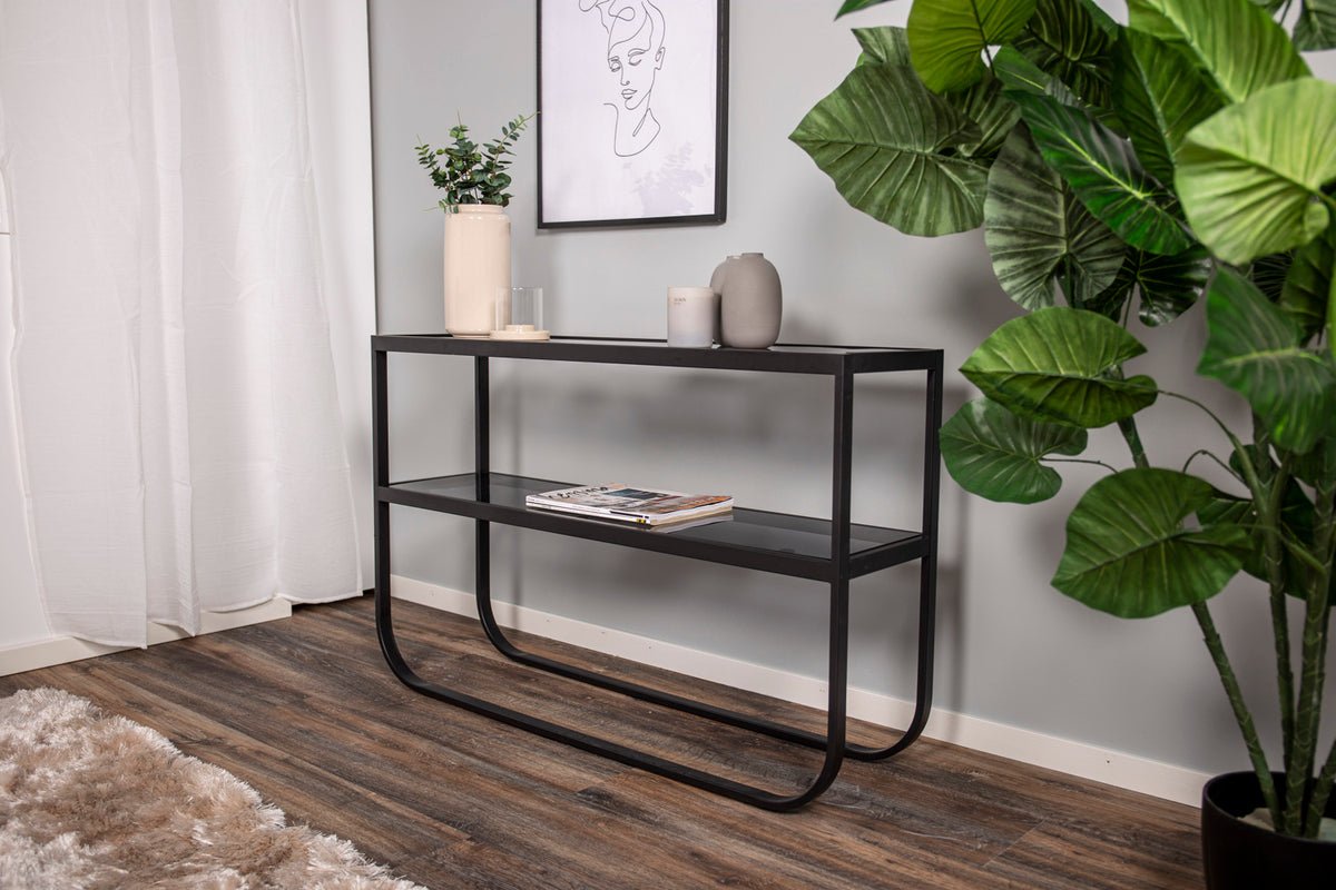 Beistelltisch Tiana – in Schwarz oder Weiß mit Glasplatte