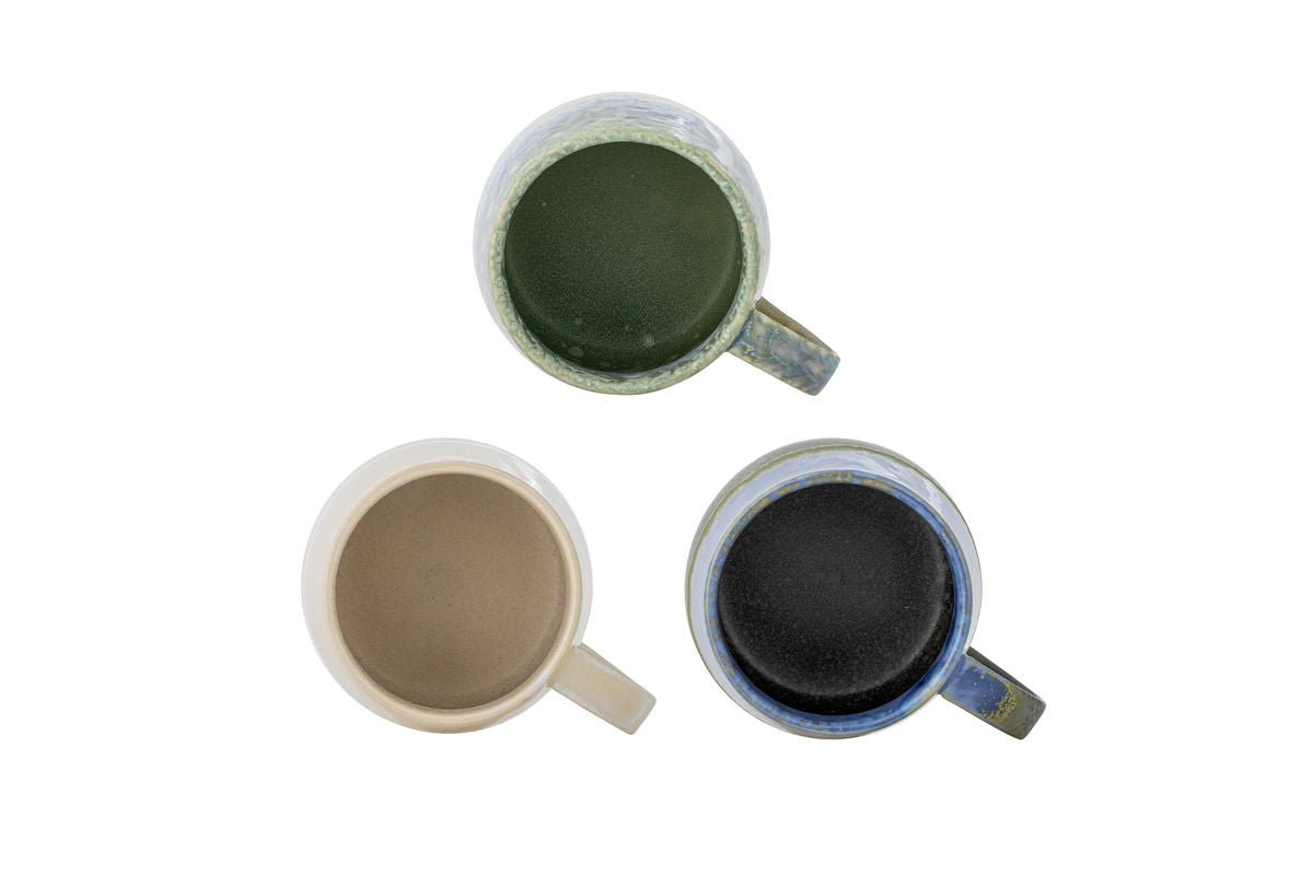 Becher-Set „Nerisa“ – Blaues Steingut (3-teilig)