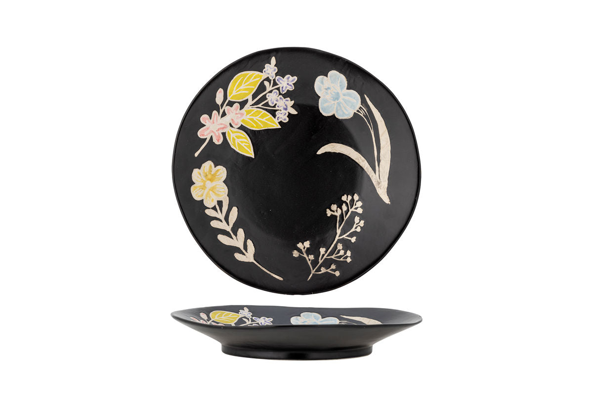 Servierplatte Coco – Geprägtes Blumenmuster mit matter Glasur