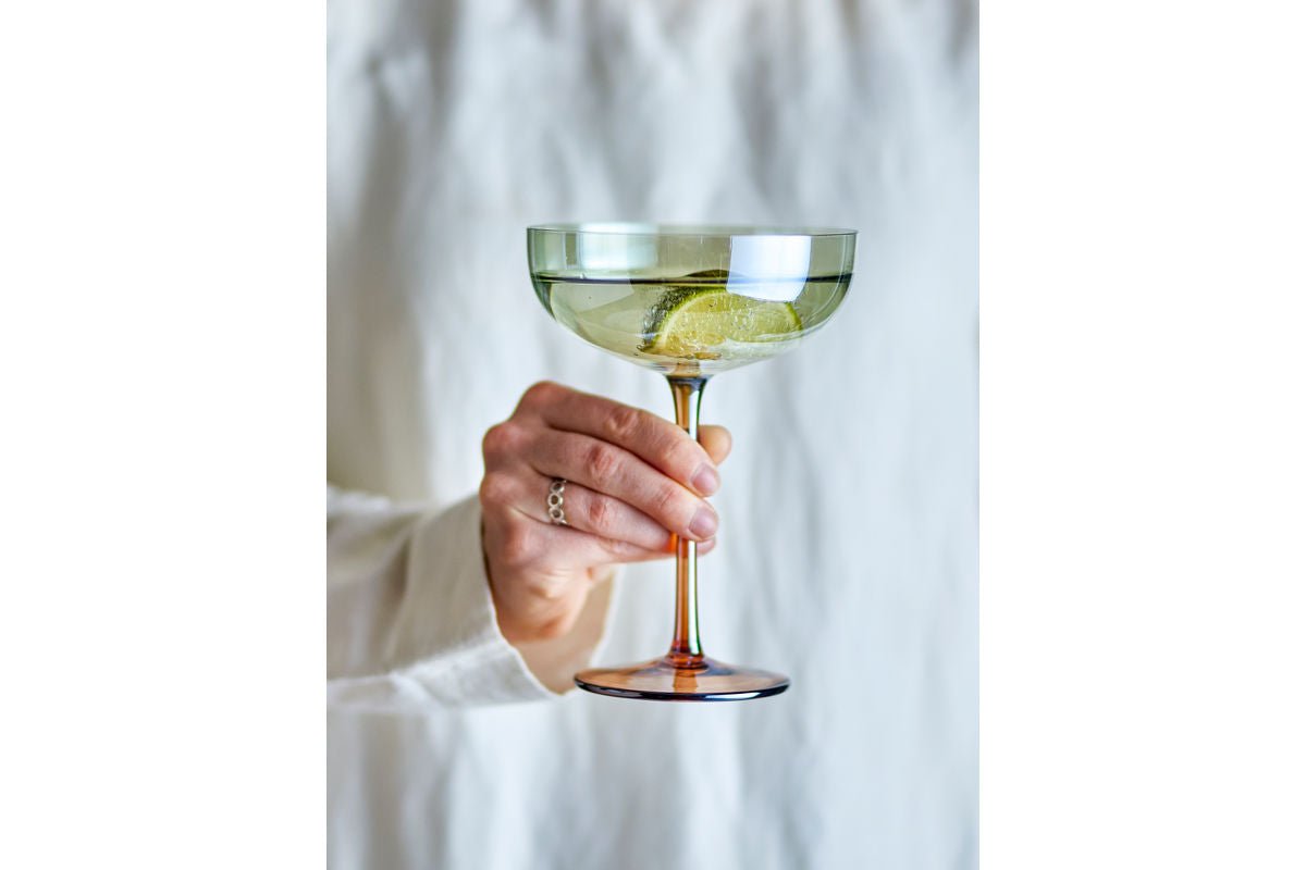 Cocktailgläser Bianca – Glas in Bronze mit Perlmutt-Effekt (4er-Set)