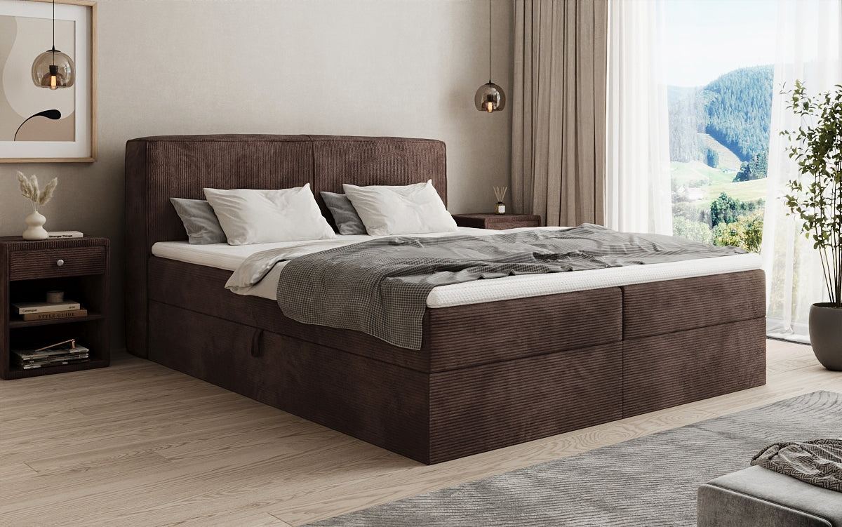 Boxspringbett Marea in Cord mit Stauraum