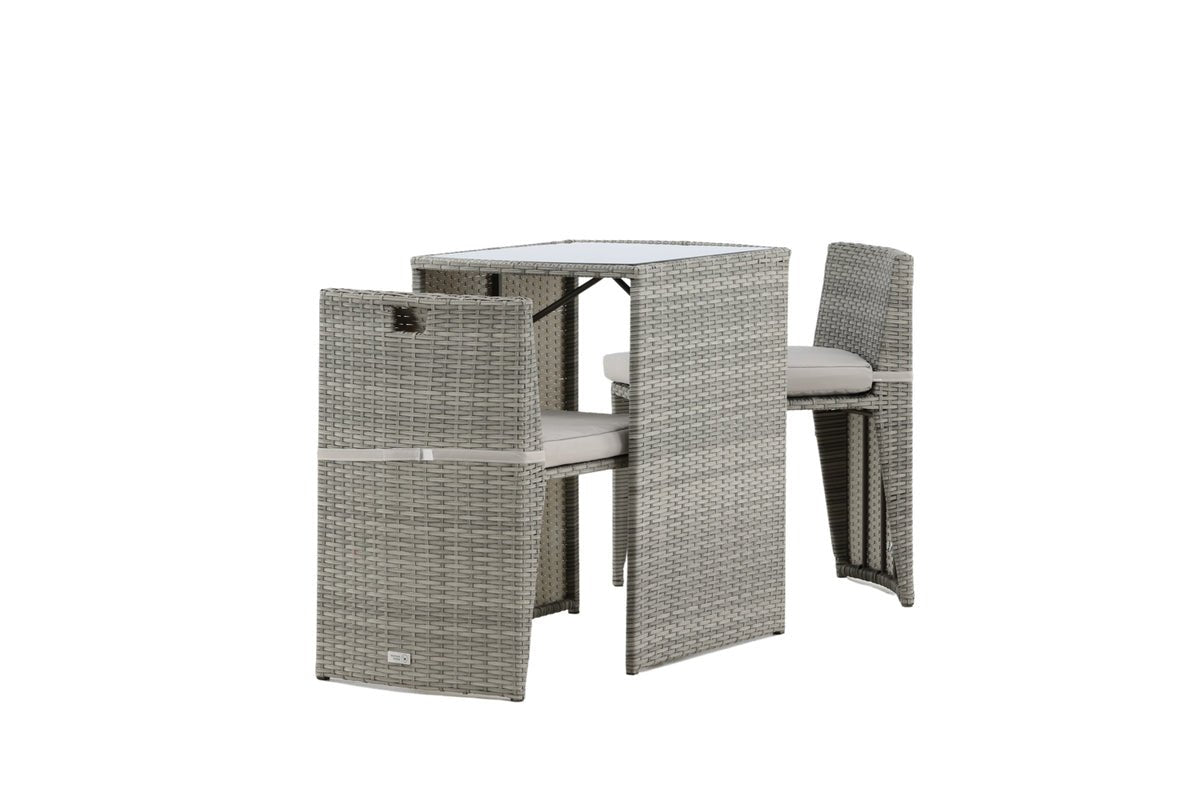 Balkonset Bob - in wahlweise schwarzem oder grauem Rattan