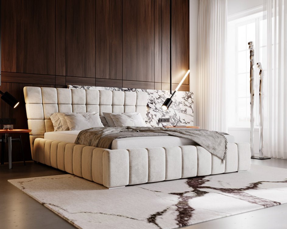 Designer Upholstered Bed Adore in Velvet with Storage