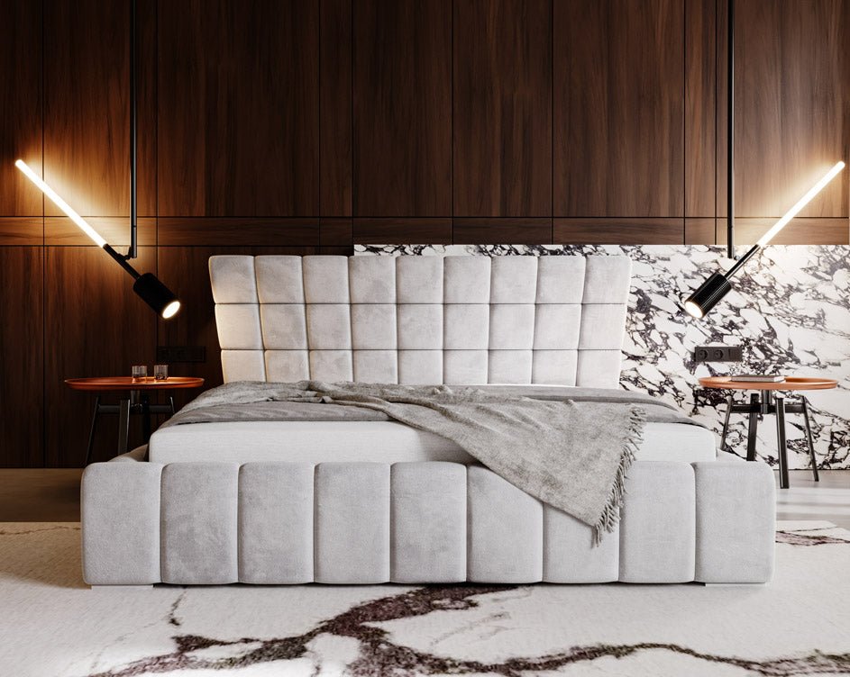 Designer Upholstered Bed Adore in Velvet with Storage
