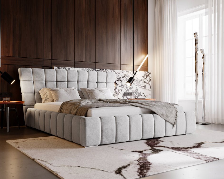 Designer Upholstered Bed Adore in Velvet with Storage