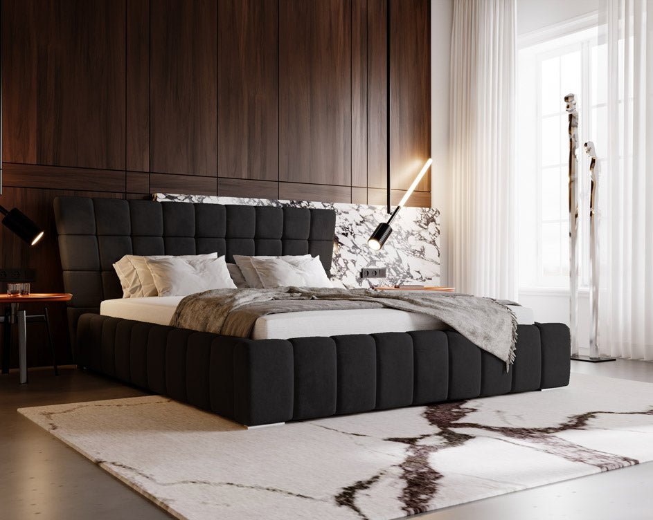 Designer Upholstered Bed Adore in Velvet with Storage