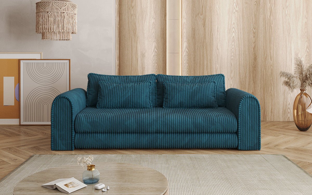 Designer Sofa Lil Buddy 3-seater with sleeping function and storage in wide corduroy