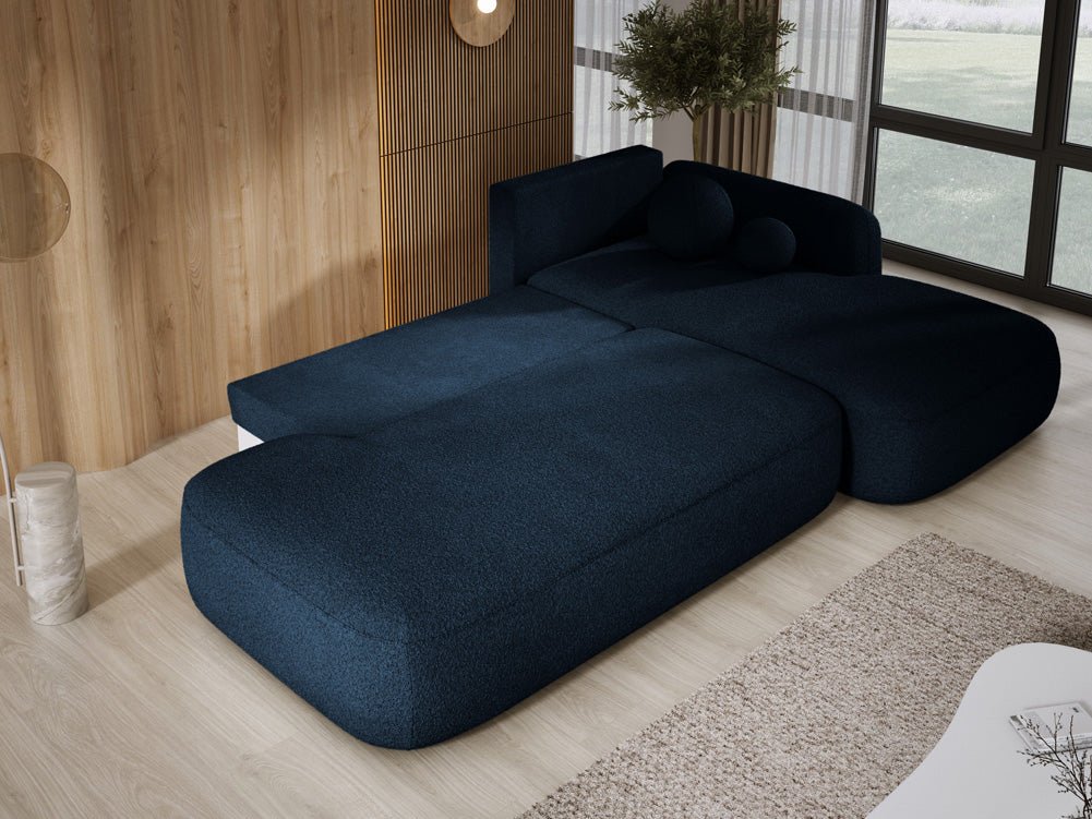 Designer Sofa Babu Bouclé mit Schlaf- und Klappfunktion