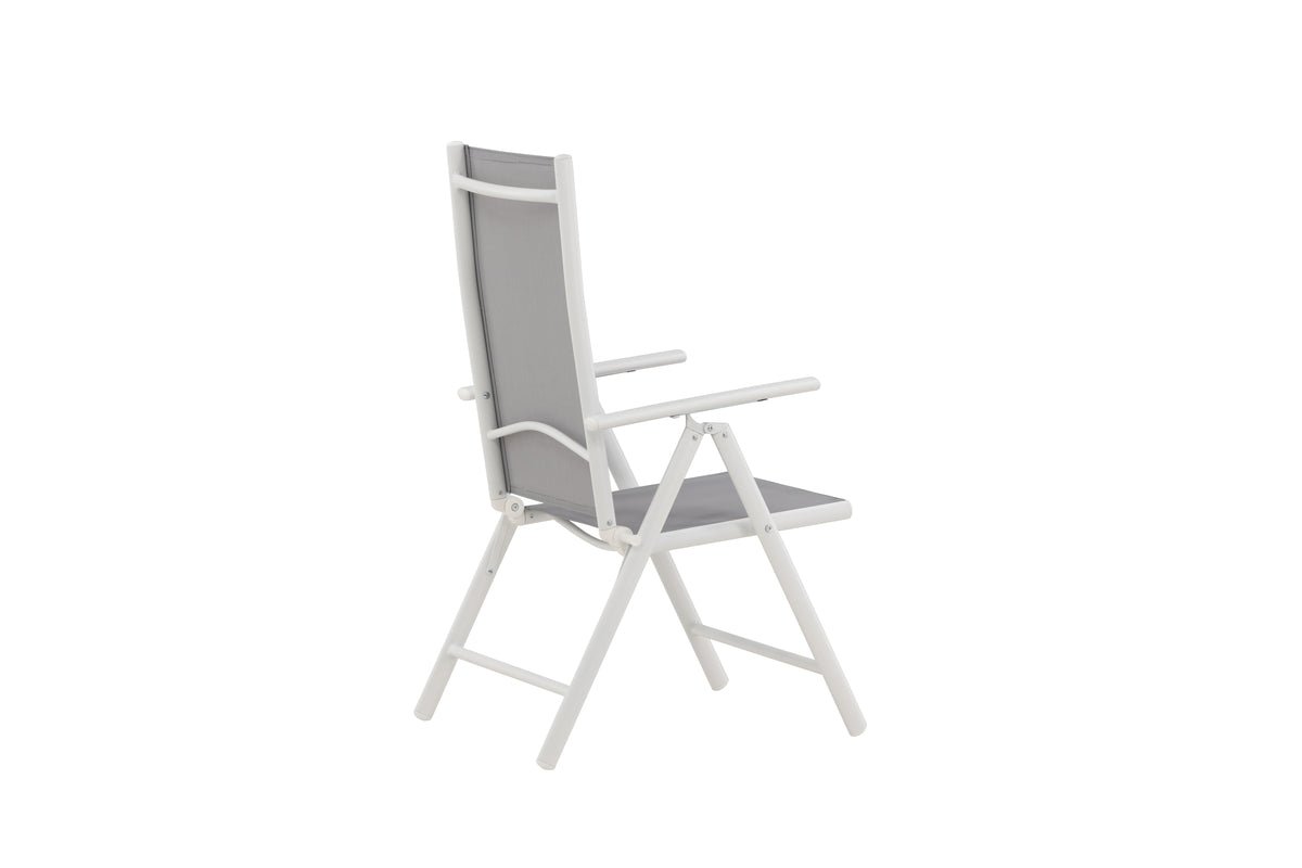 2er Set Gartenstuhl Awa - weißes Gestell aus Aluminium, Sitzfläche aus Textilene, verstellbare Rückenlehne