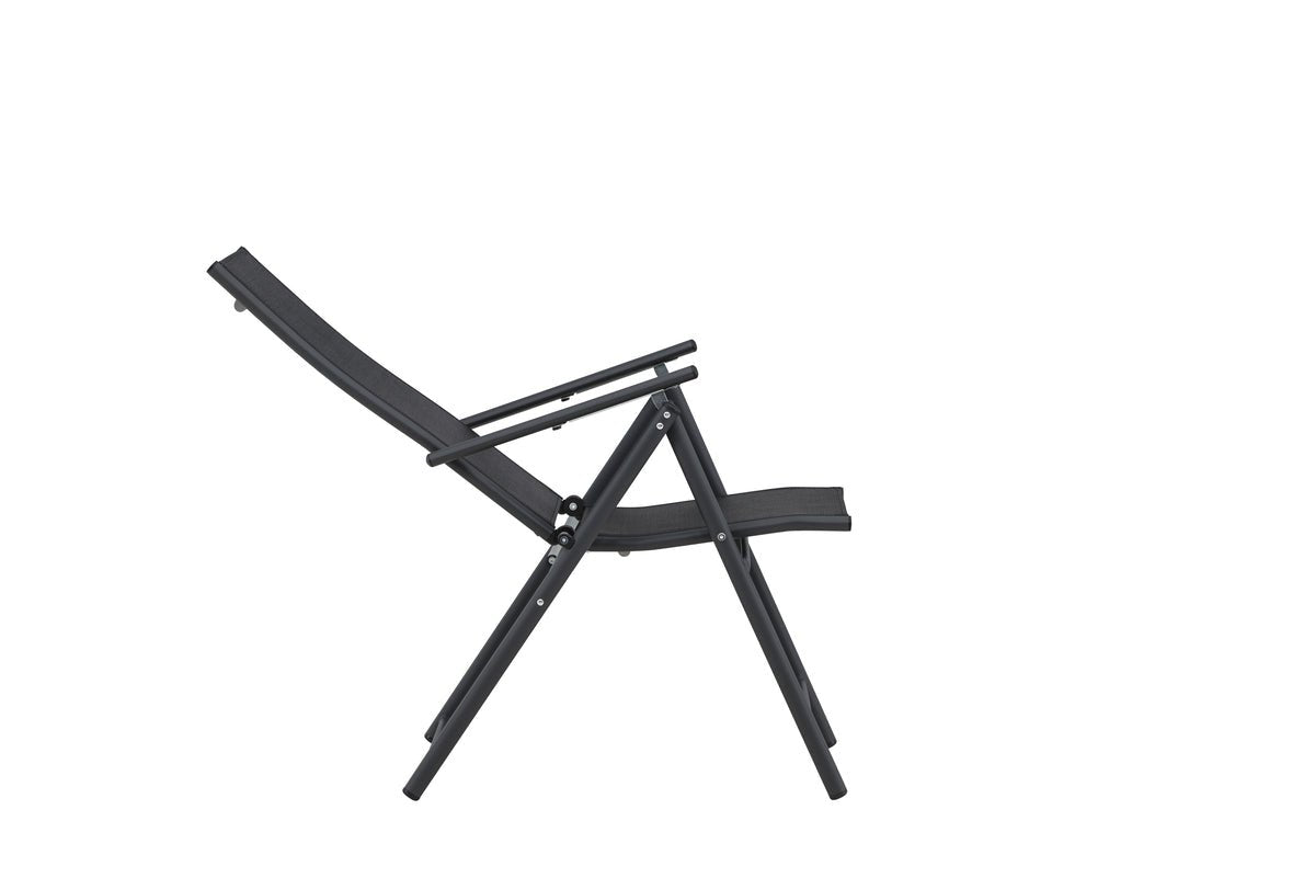 2er Set Gartenstuhl Miro - klappbarer Stuhl in Beige oder Schwarz aus Stahl und Textilene