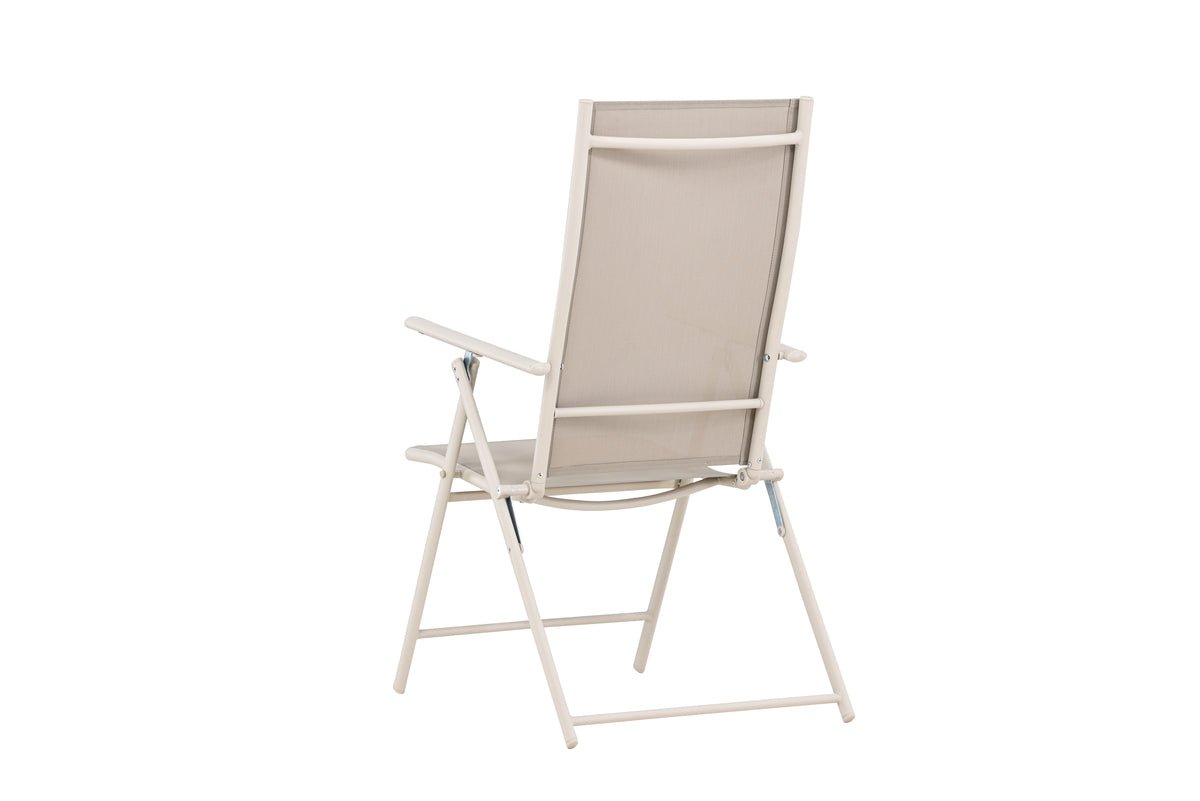 2er Set Gartenstuhl Miro - klappbarer Stuhl in Beige oder Schwarz aus Stahl und Textilene