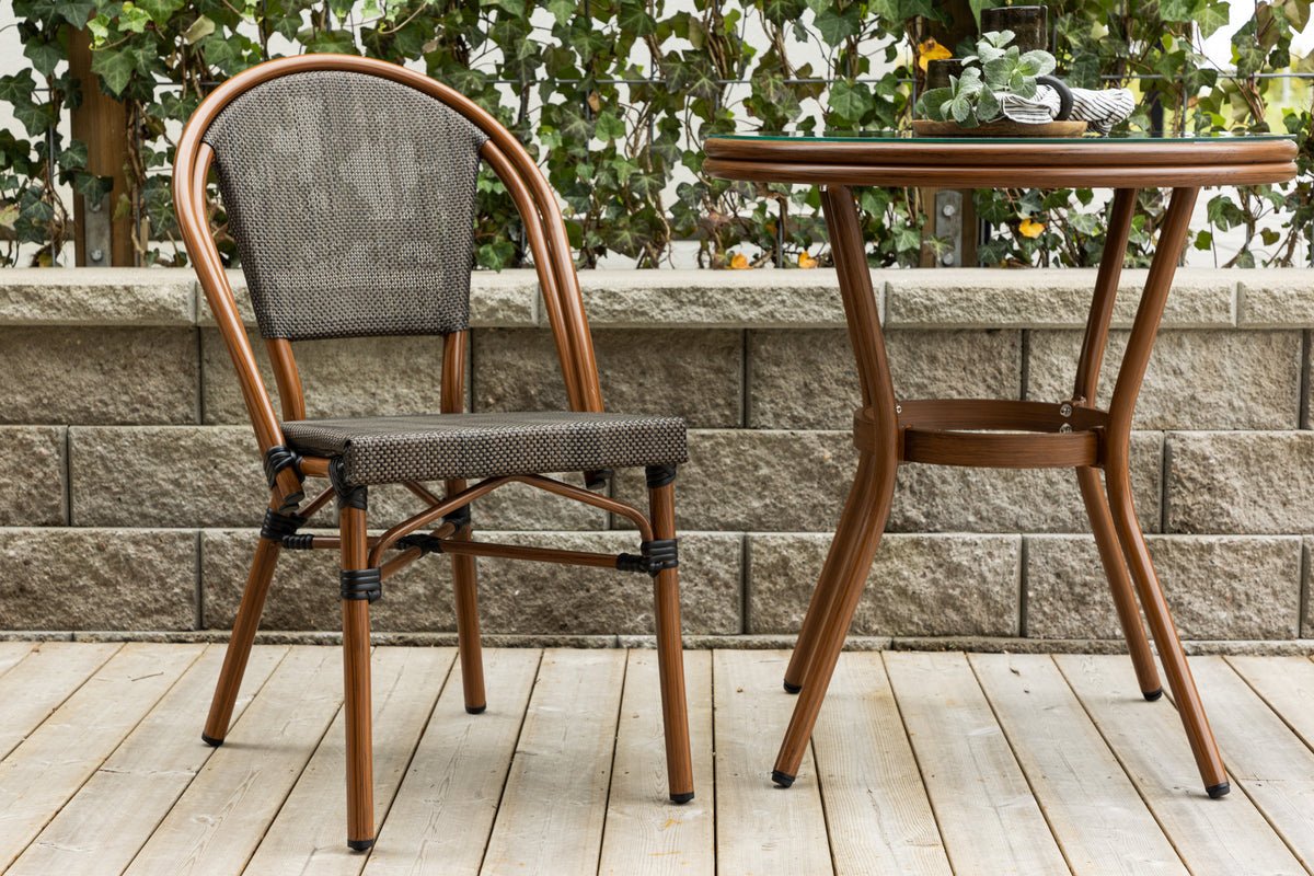 2er Set Gartenstuhl Niva - ein braun-schwarzer Stuhl aus Aluminium