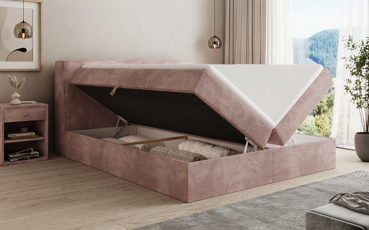 Boxspringbett Marea in Cord mit Stauraum