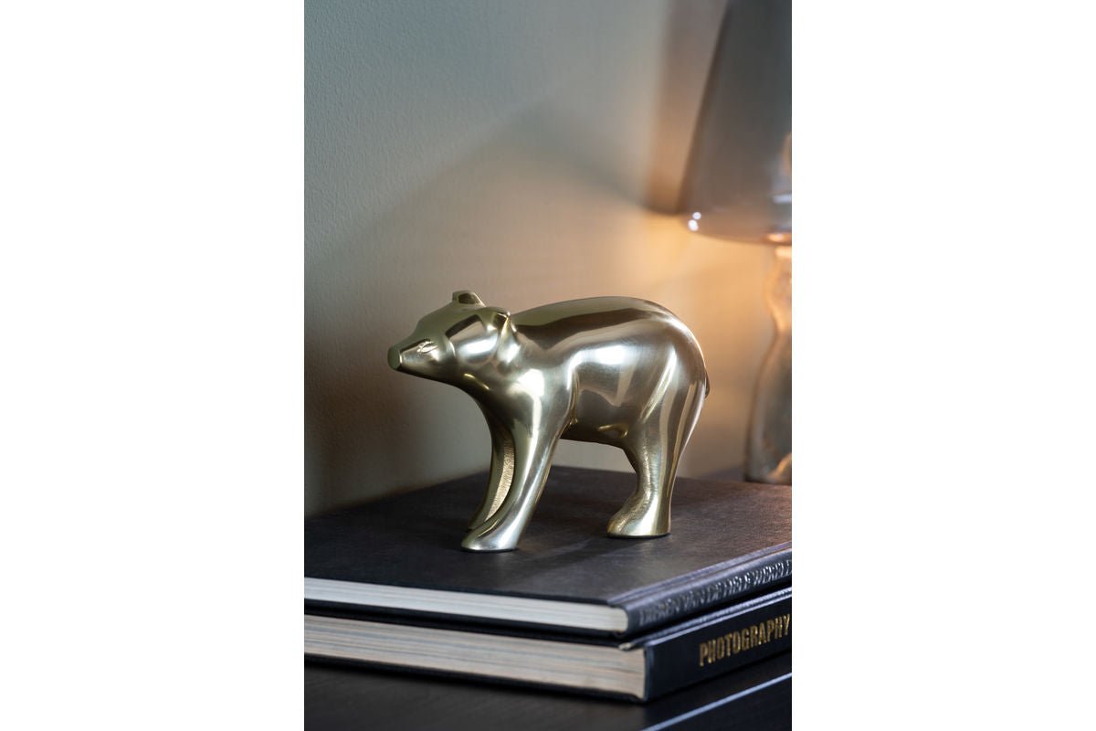 Statue „Grizzly“ – Metall in Goldoptik