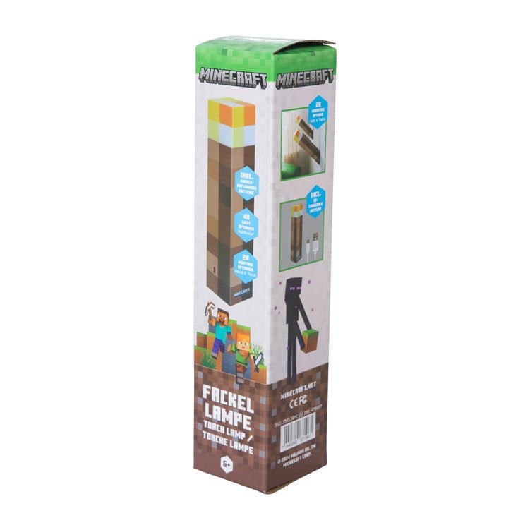 Minecraft LED-Fackel mit Wandhalterung – Aufladbar & original Pixel-Design