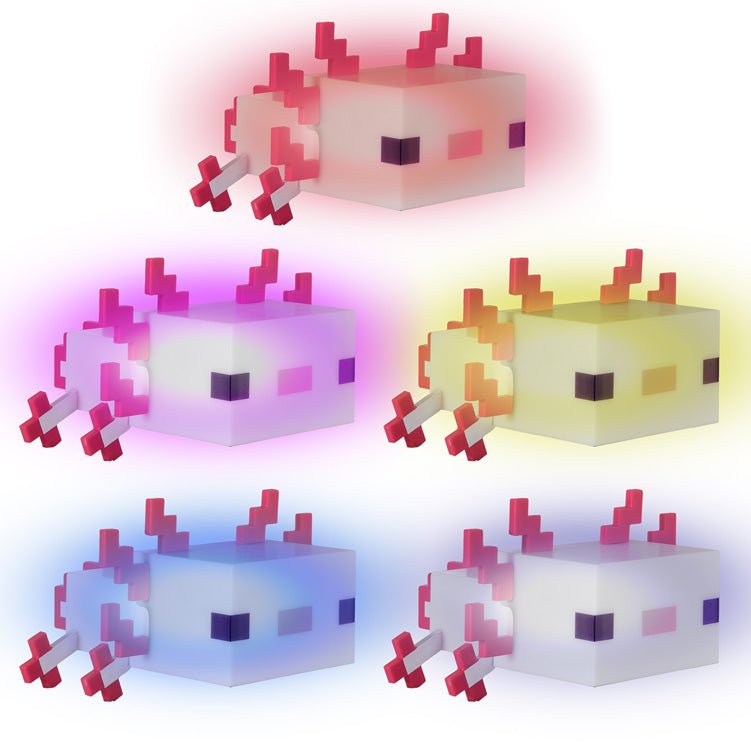 Minecraft LED-Tischlampe „Axolotl“ – mit Akku & USB-C