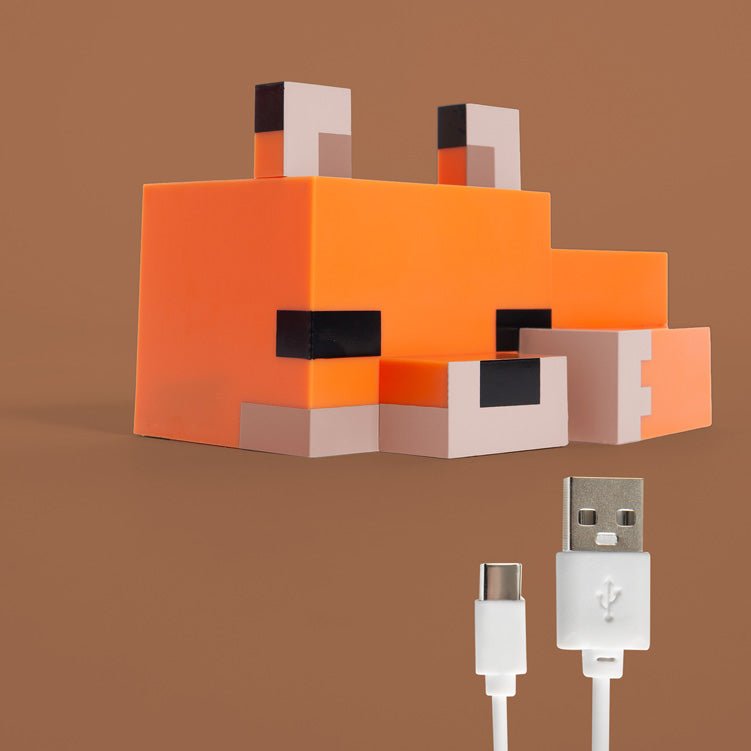 Minecraft LED-Tischlampe „Fuchsbaby“ – mit Akku & USB-C