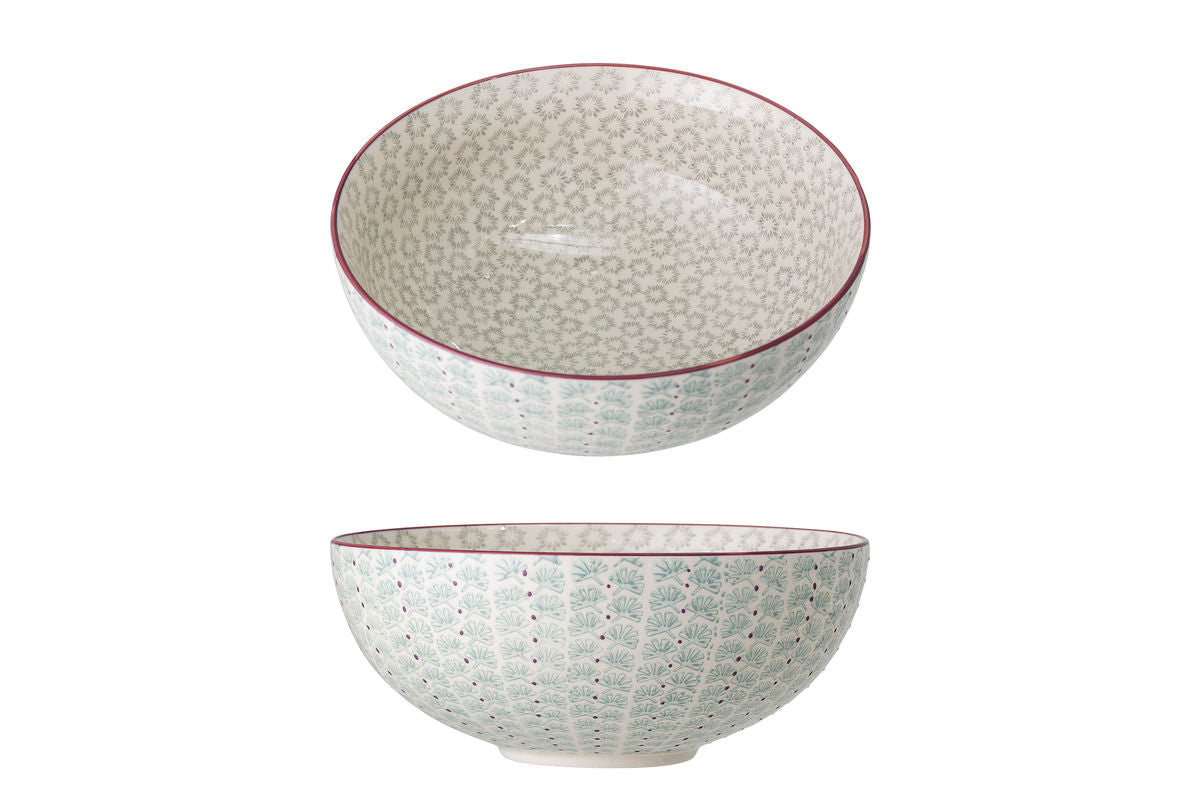 Schale Livia – Steingut mit dekorativem Muster in Grün