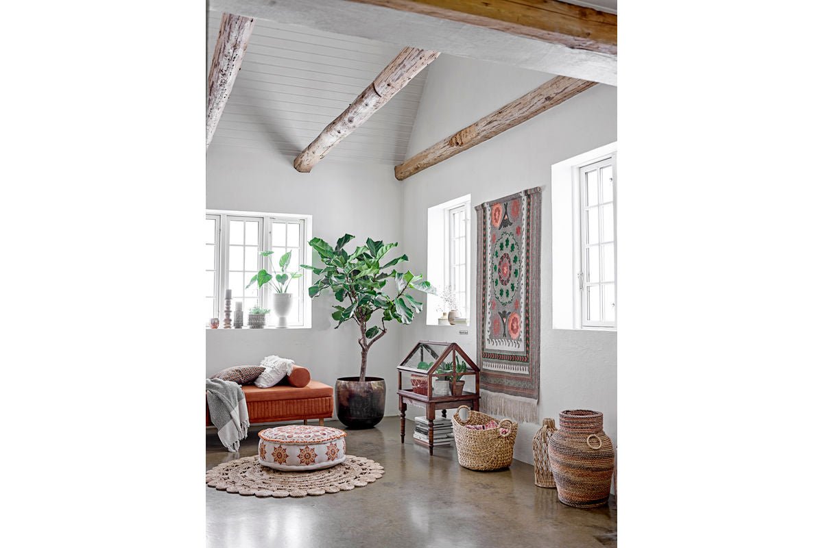 Überwurfdecke Noa – Grau, aus recycelter Baumwolle