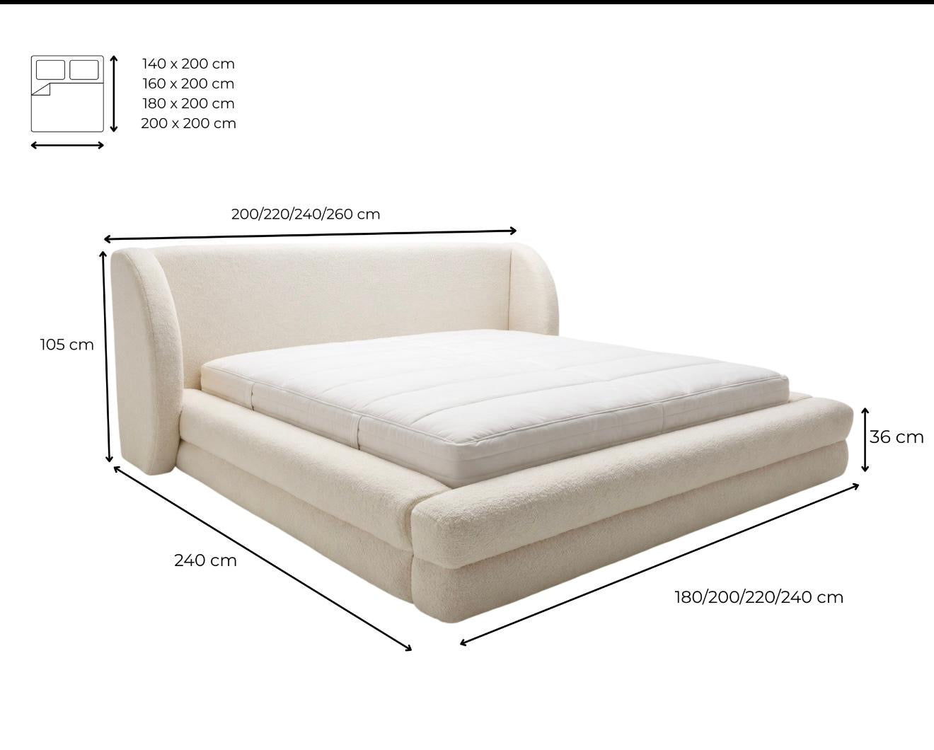 Designer Polsterbett Liv Cord mit Stauraum