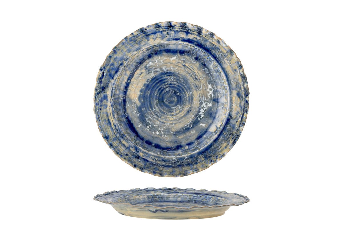 Servierplatte Aluna – aus Steingut mit reaktiver Glasur