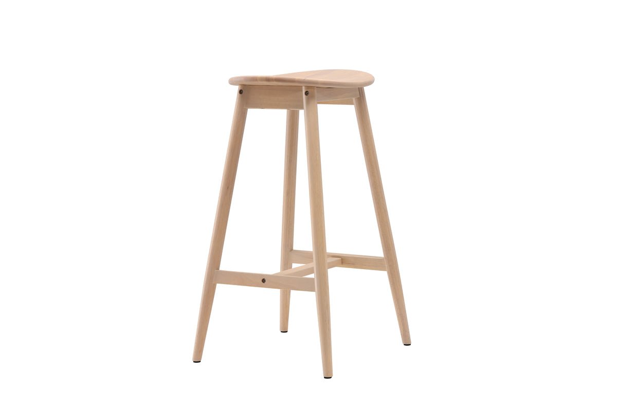 Barhocker Omni - aus Gummibaumholz in Naturoptik