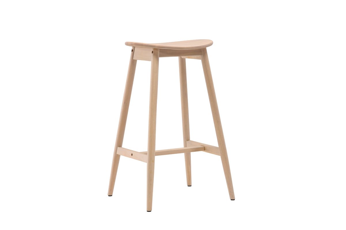 Barhocker Omni - aus Gummibaumholz in Naturoptik