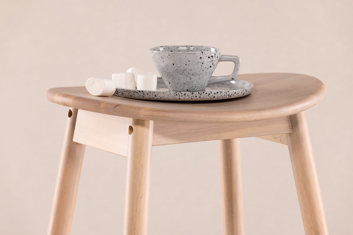 Barhocker Omni - aus Gummibaumholz in Naturoptik