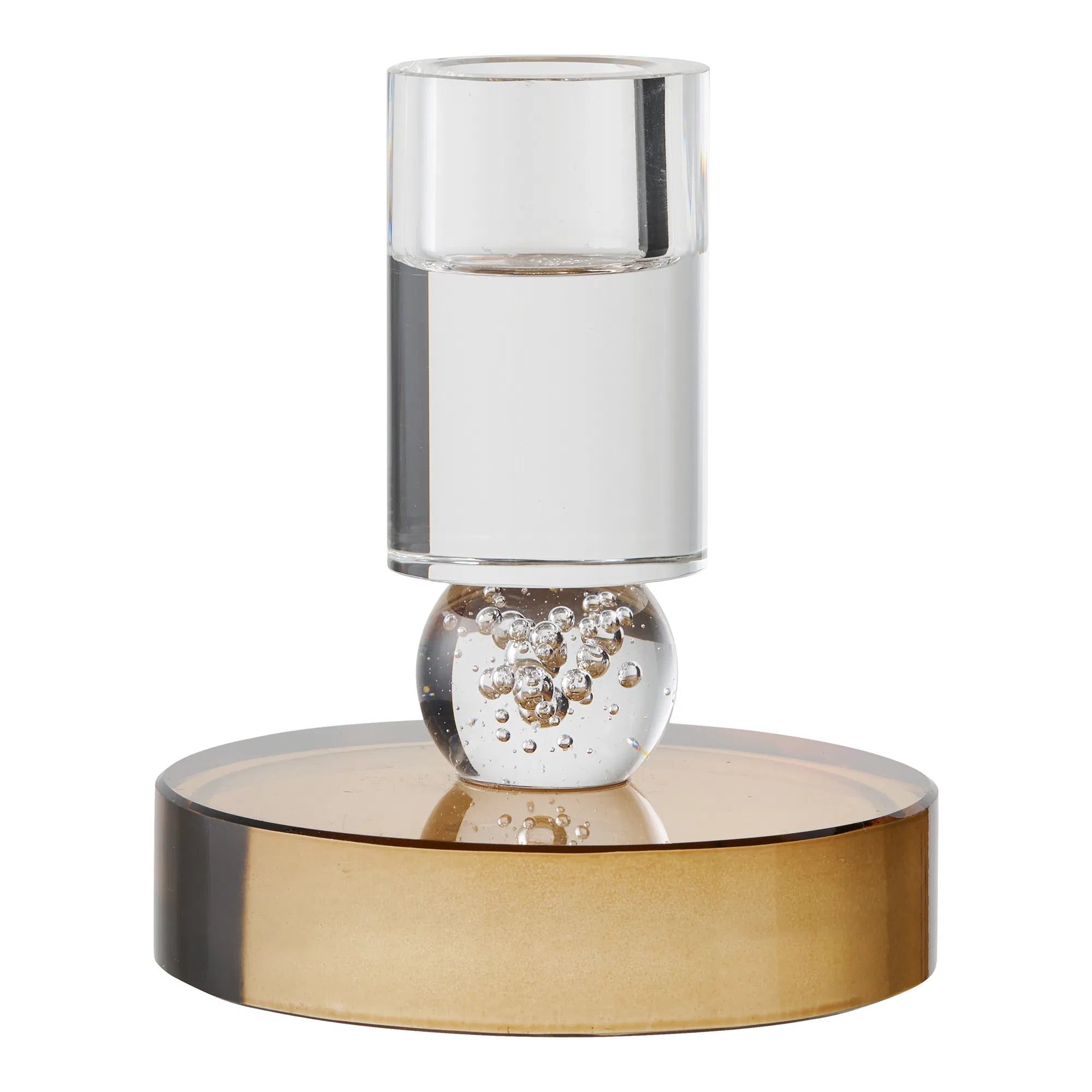 Cresto Kerzenhalter-Set (2-tlg.) – Grau & Braun aus Glas